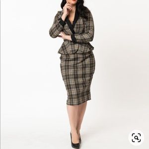 Tatyana Tailor and Twirl Millie Plaid Skirt Suit